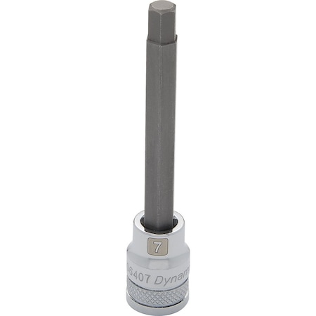 Dynamic Tools 3/8" Drive Metric Hex Head, 7mm Long Bit, Chrome Finish Socket D006407
